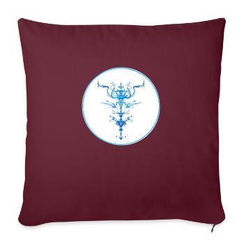 Mystique Collection ~ light blue ~ n°2 - Sofa pillowcase 17,3'' x 17,3'' (45 x 45 cm) - burgundy - Front
