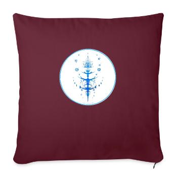 Collection Mystique ~ bleu clair ~ n°9 - Housse de coussin décorative 45 x 45 cm - bordeaux - Devant