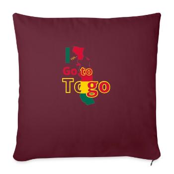 Yes i go Togo=Yes i got to go! - Housse de coussin décorative 45 x 45 cm - bordeaux - Devant