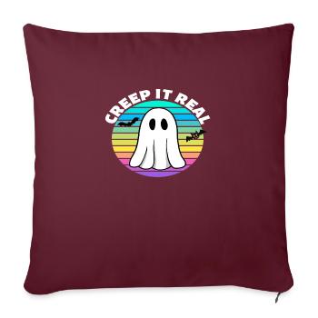 Creep it Real Vintage Retro Halloween - Housse de coussin décorative 45 x 45 cm - bordeaux - Devant