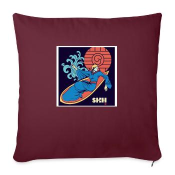 Girls on Surfboard Art Nouveau - Sofa pillowcase 17,3'' x 17,3'' (45 x 45 cm) - burgundy - Front