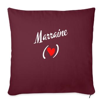 J'aime ma marraine - Petit Cœur - Housse de coussin décorative 45 x 45 cm - bordeaux - Devant