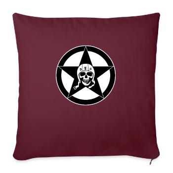 Skull rider en étoile - Housse de coussin décorative 45 x 45 cm - bordeaux - Devant