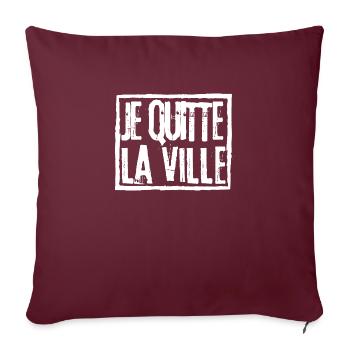 Je quitte la ville - punk grunge rock - Housse de coussin décorative 45 x 45 cm - bordeaux - Devant