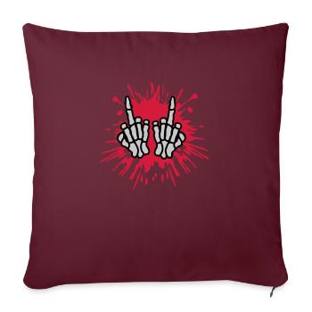 Farbklecks Mittelfinger Knochen Hände - Sofakissenbezug 45 x 45 cm - Burgunderrot - Vorne