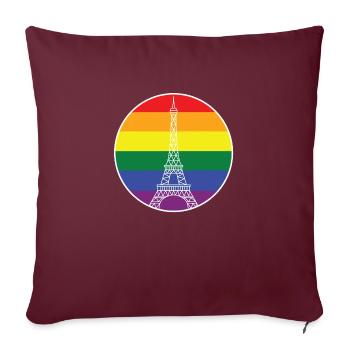 LGBT PARIS BLANC - Housse de coussin décorative 45 x 45 cm - bordeaux - Devant