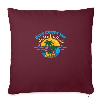 Voici le Soleil - Housse de coussin décorative 45 x 45 cm - bordeaux - Devant