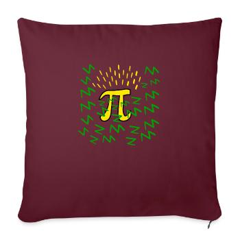 Pi éclairs verts et Jaunes Maths Ingénieur Science - Housse de coussin décorative 45 x 45 cm - bordeaux - Devant