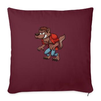 Loup-garou - Housse de coussin décorative 45 x 45 cm - bordeaux - Devant
