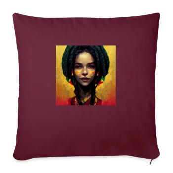 she is in love with a rastaman - Sofakissenbezug 45 x 45 cm - Burgunderrot - Vorne