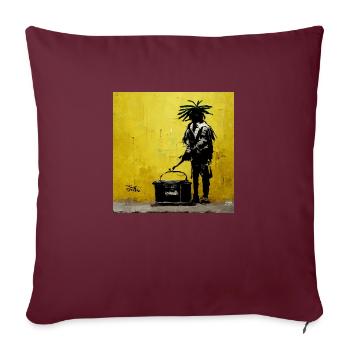 Banksy style jamaican rasta - Sofakissenbezug 45 x 45 cm - Burgunderrot - Vorne