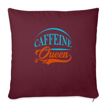 Reine de la caféine - Housse de coussin décorative 45 x 45 cm - bordeaux - Devant