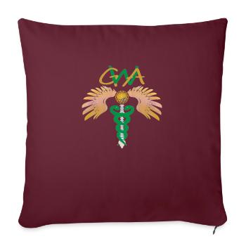 GWA - geistige Wirbelsäulenaufrichtung - Caduceus - Sofakissenbezug 45 x 45 cm - Burgunderrot - Vorne