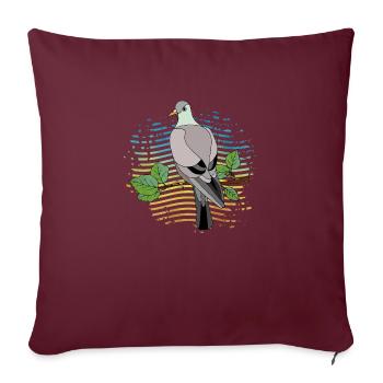 Vogel - Sofakissenbezug 45 x 45 cm - Burgunderrot - Vorne
