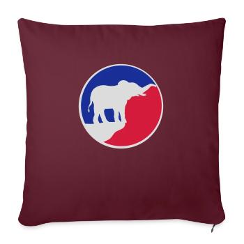 Elefant Silhouette Klippe Mond - Sofakissenbezug 45 x 45 cm - Burgunderrot - Vorne