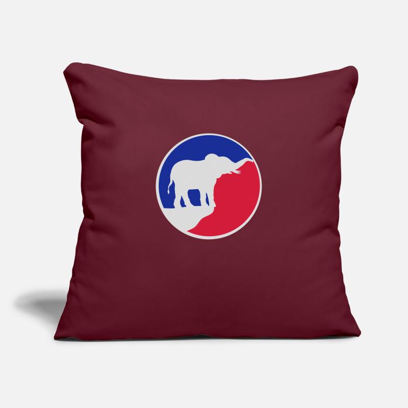 Elephant Silhouette Cliff Moon Housse de coussin décorative 45 x 45 cm