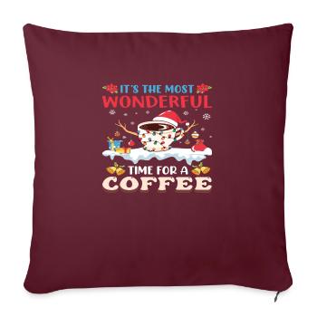 C’est le moment le plus merveilleux pour un café - Housse de coussin décorative 45 x 45 cm - bordeaux - Devant