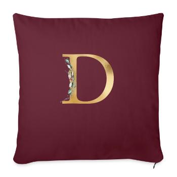 Monogramme D personnalisable - Housse de coussin décorative 45 x 45 cm - bordeaux - Devant