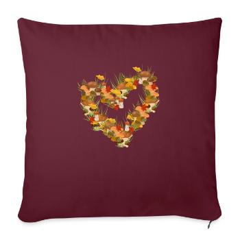 cueillette de champignons automne nature cueilleur de champignons ami de la nature - Housse de coussin décorative 45 x 45 cm - bordeaux - Devant