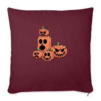 Citrouilles d’Halloween - Housse de coussin décorative 45 x 45 cm - bordeaux - Devant