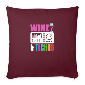 Wine & Techno Awesome Retro Techno Designs - Housse de coussin décorative 45 x 45 cm - bordeaux - Devant