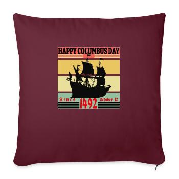 Jour de Christophe Colomb - Housse de coussin décorative 45 x 45 cm - bordeaux - Devant