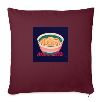 Anime Ramen japonais - Housse de coussin décorative 45 x 45 cm - bordeaux - Devant