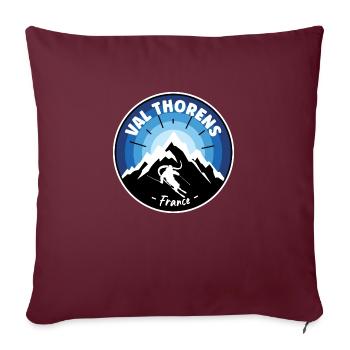 Skifahren im Val Thorens France Blue - Sofakissenbezug 45 x 45 cm - Burgunderrot - Vorne