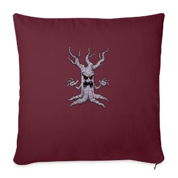 Arbre d’Halloween effrayant - Housse de coussin décorative 45 x 45 cm - bordeaux - Devant