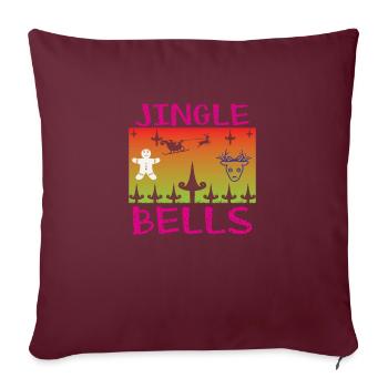 Jingle Bells - Sofakissenbezug 45 x 45 cm - Burgunderrot - Vorne