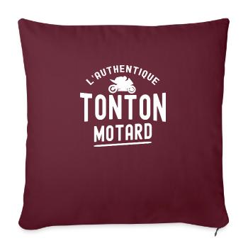 tonton motard / humour tonton moto - Housse de coussin décorative 45 x 45 cm - bordeaux - Devant