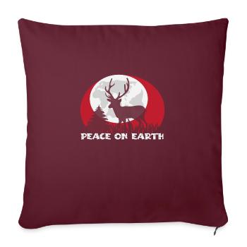 Paix sur Terre - Housse de coussin décorative 45 x 45 cm - bordeaux - Devant
