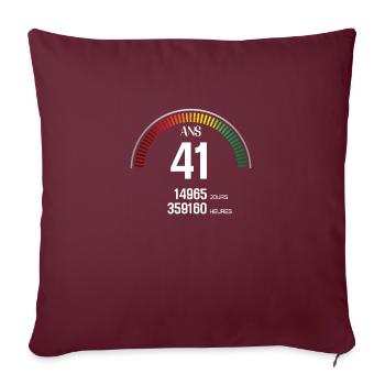 Anniversaire 41 ans Compteur - Housse de coussin décorative 45 x 45 cm - bordeaux - Devant