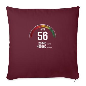 Anniversaire 56 ans Compteur - Housse de coussin décorative 45 x 45 cm - bordeaux - Devant