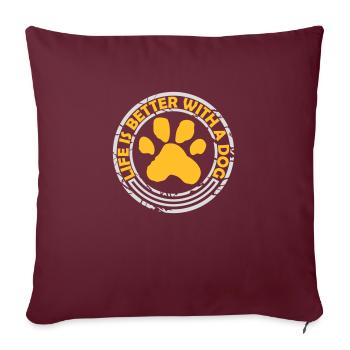 better with a dog - Sofa pillowcase 17,3'' x 17,3'' (45 x 45 cm) - burgundy - Front