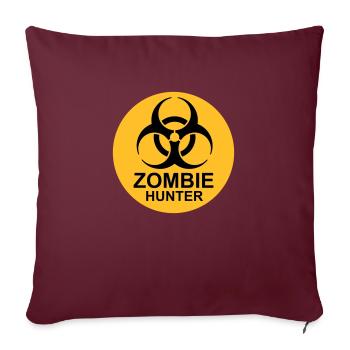 Chasseur de zombies Citation d’Halloween - Housse de coussin décorative 45 x 45 cm - bordeaux - Devant