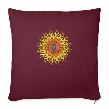 Flamme de l’étoile mandala, étoile flamboyante - Housse de coussin décorative 45 x 45 cm - bordeaux - Devant