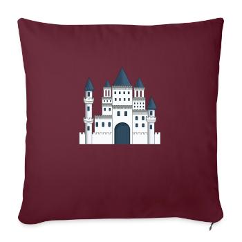 Chateau de prince et princesse bleu et blanc - Housse de coussin décorative 45 x 45 cm - bordeaux - Devant