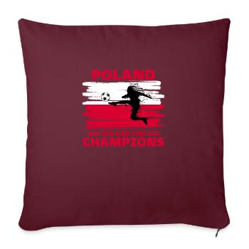 Pologne Football 2022 supporter de Pologne foot - Housse de coussin décorative 45 x 45 cm - bordeaux - Devant