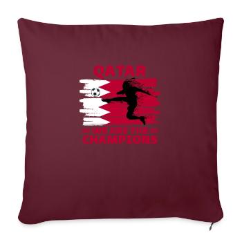 Qatar Football 2022 supporter Qatarien de Foot - Housse de coussin décorative 45 x 45 cm - bordeaux - Devant