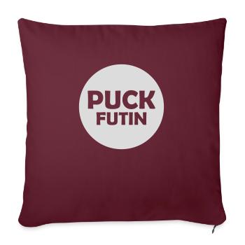 Conception du logo Puck Futin - Housse de coussin décorative 45 x 45 cm - bordeaux - Devant