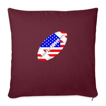 Drapeau de ballon de football américain - Housse de coussin décorative 45 x 45 cm - bordeaux - Devant