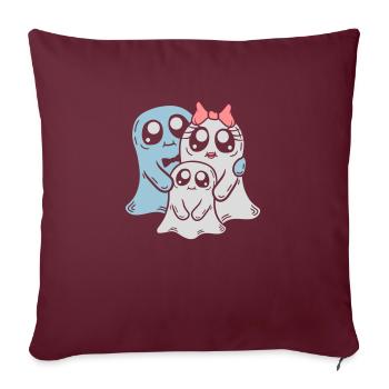 Couple Parents Fantômes Enfant - Housse de coussin décorative 45 x 45 cm - bordeaux - Devant