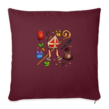 Éléments de Saint-Nicolas - Housse de coussin décorative 45 x 45 cm - bordeaux - Devant