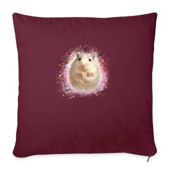 Souris sauteuse,souris,graffiti,peinture,musaraigne - Housse de coussin décorative 45 x 45 cm - bordeaux - Devant