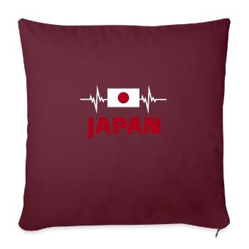 japan Fußball 2022 japan Herzschlag japan Flagge - Sofakissenbezug 45 x 45 cm - Burgunderrot - Vorne