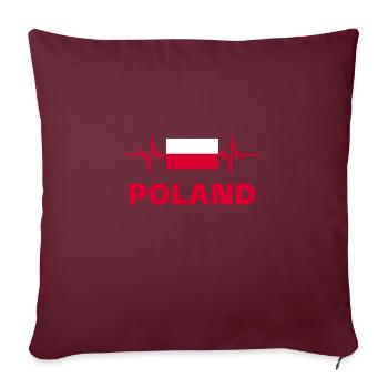 Pologne Football 2022 Pologne Heartbeat Pologne Flag - Housse de coussin décorative 45 x 45 cm - bordeaux - Devant