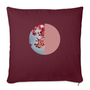 T-shirt fleurs fleurs cerisier fleurs cadeau femme - Housse de coussin décorative 45 x 45 cm - bordeaux - Devant