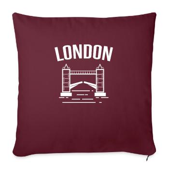 Pont de Londres - Housse de coussin décorative 45 x 45 cm - bordeaux - Devant