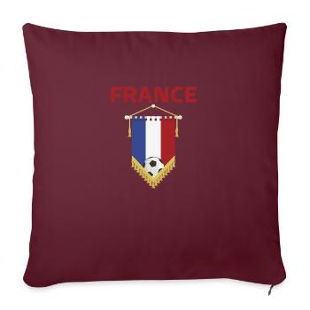 France Football 2022 supporter de France foot - Housse de coussin décorative 45 x 45 cm - bordeaux - Devant